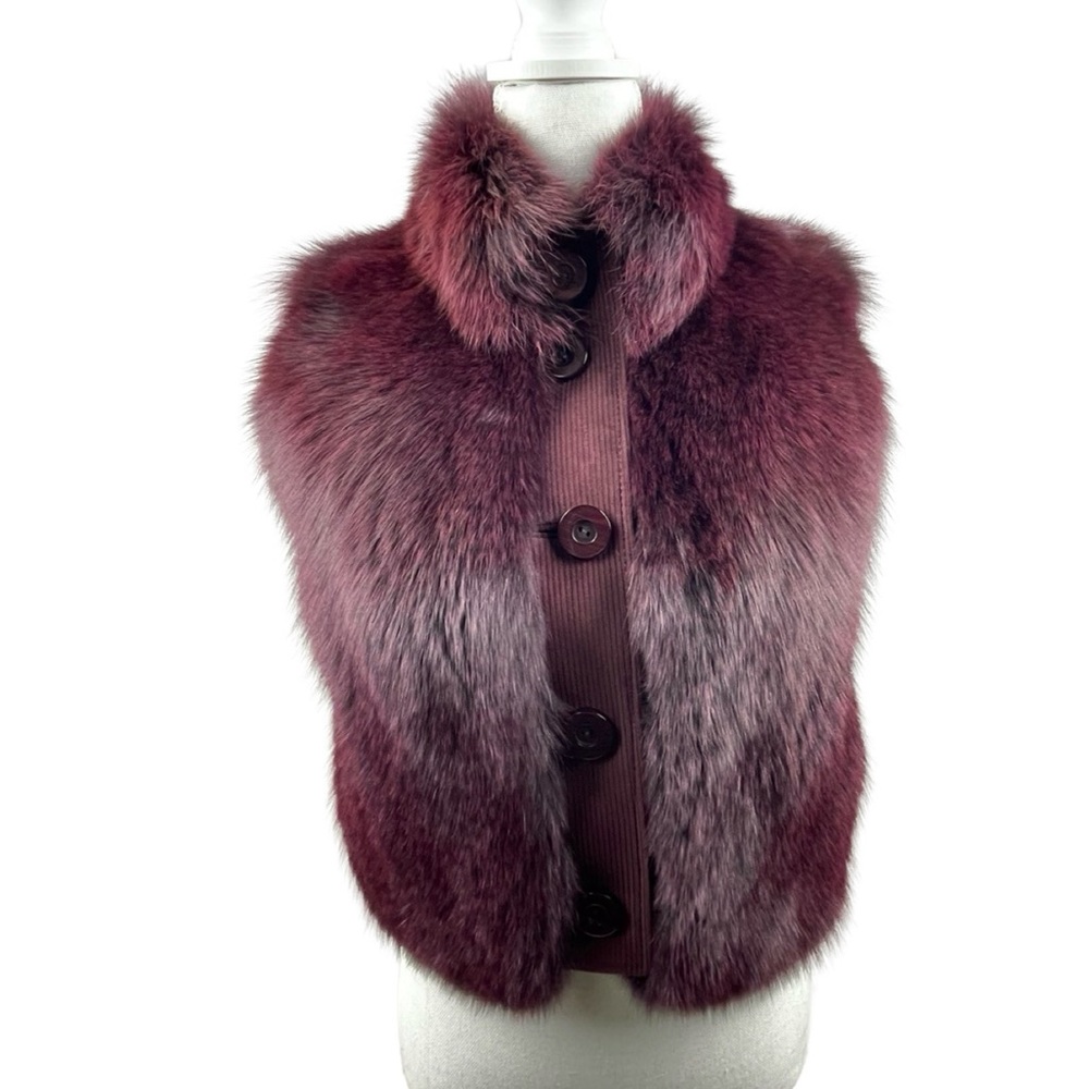 Cropped Fox Vest with Corduroy’d Leather